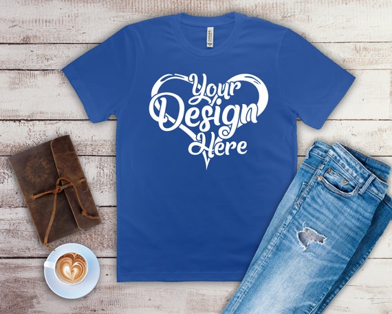 Download Bella Canvas 3001 True Royal Blue Coffee T Shirt Mockup Amazing Templates Mockups Psd File