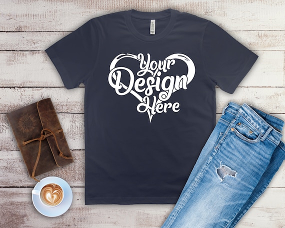 Download Bella Canvas 3001 Navy Blue Coffee T Shirt Mockup University Free Mockup Design Resource Update PSD Mockup Templates