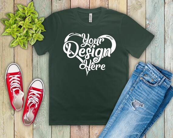 Bella Canvas 3001 Forest Green Mockup Unisex Bella Canvas