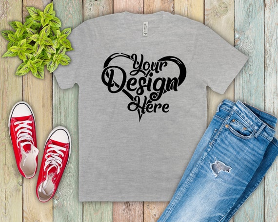 Bella Canvas 3001 Athletic Heather Mockup Unisex Bella Canvas