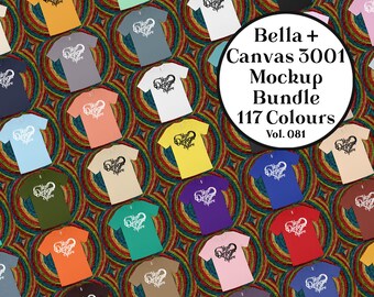 Bella Canvas 3001 T Shirt Mockup Bundle Flat Lay Wooden Etsy