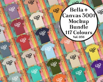 Bella Canvas 3001 T Shirt Mockup Bundle Flat Lay Modern Mock Etsy