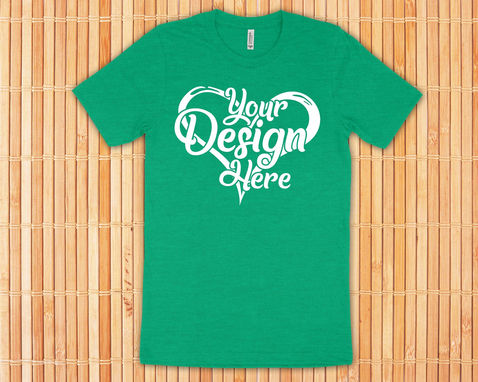 Download Bella Canvas 3001 T-Shirt Mockup Bundle Wooden Background ...