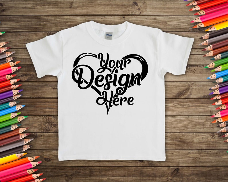 Gildan Youth T-Shirt Mockup Bundle White Black & Heather Grey | Etsy