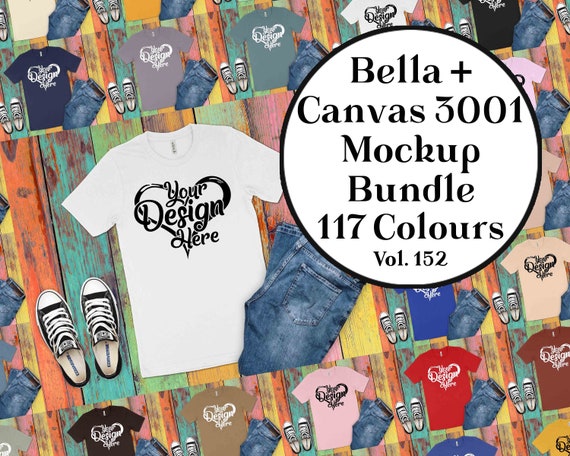 Bella Canvas 3001 T Shirt Mockup Bundle Huge Range Of 117 Etsy