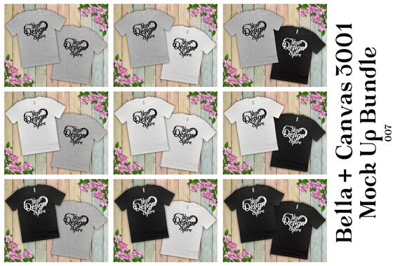 Bella Canvas 3001 Mockup Bundle Family Mens Womens T Shirt Etsy