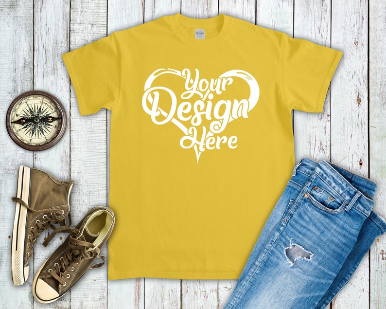 Download Gildan Heavy T-Shirt Mockup Bundle 33 Colours Gildan 5000 ...