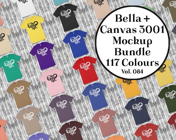 Bella Canvas 3001 T Shirt Mockup Bundle Flat Lay Wooden Etsy