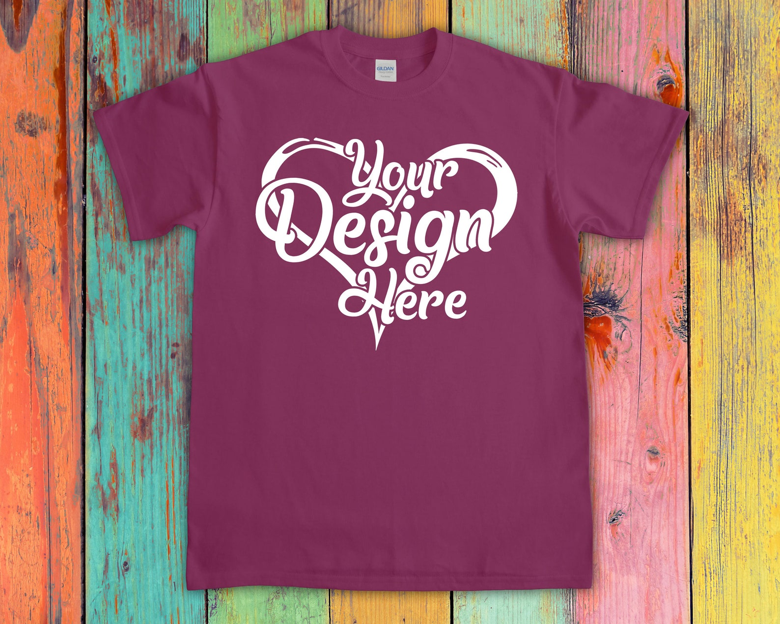 Download Gildan Heavy T-Shirt Mockup Bundle All 70 Colours Gildan ...