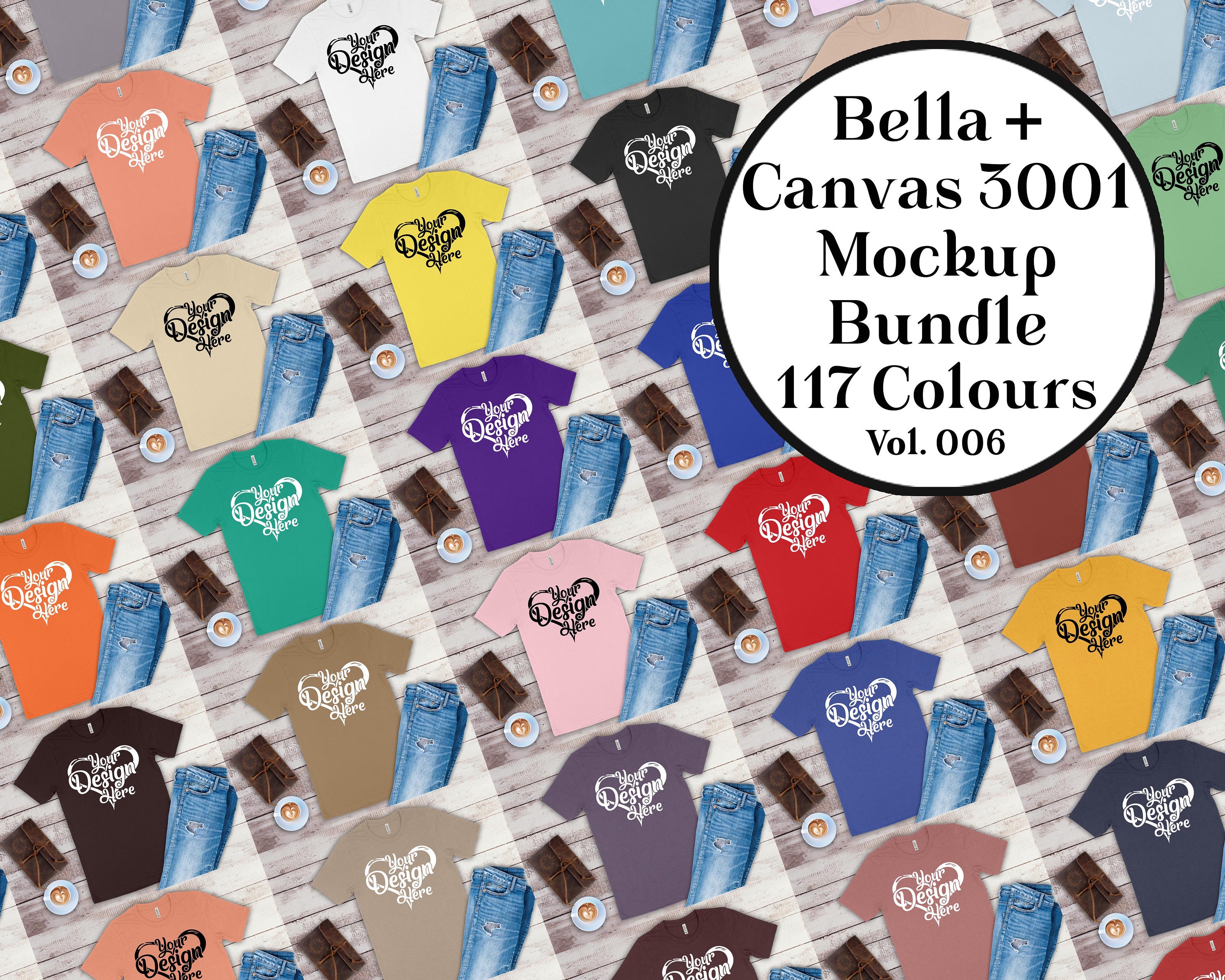 Bella Canvas 3001 T Shirt Mockup Bundle University College Etsy