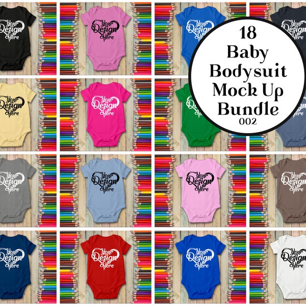 Bodysuit Mock up Bundle, Babygrow Mockup Bundle, Baby Bodysuit Mock up Set, Baby Mock Up, Baby Flat Lay Mock Up, Baby Template