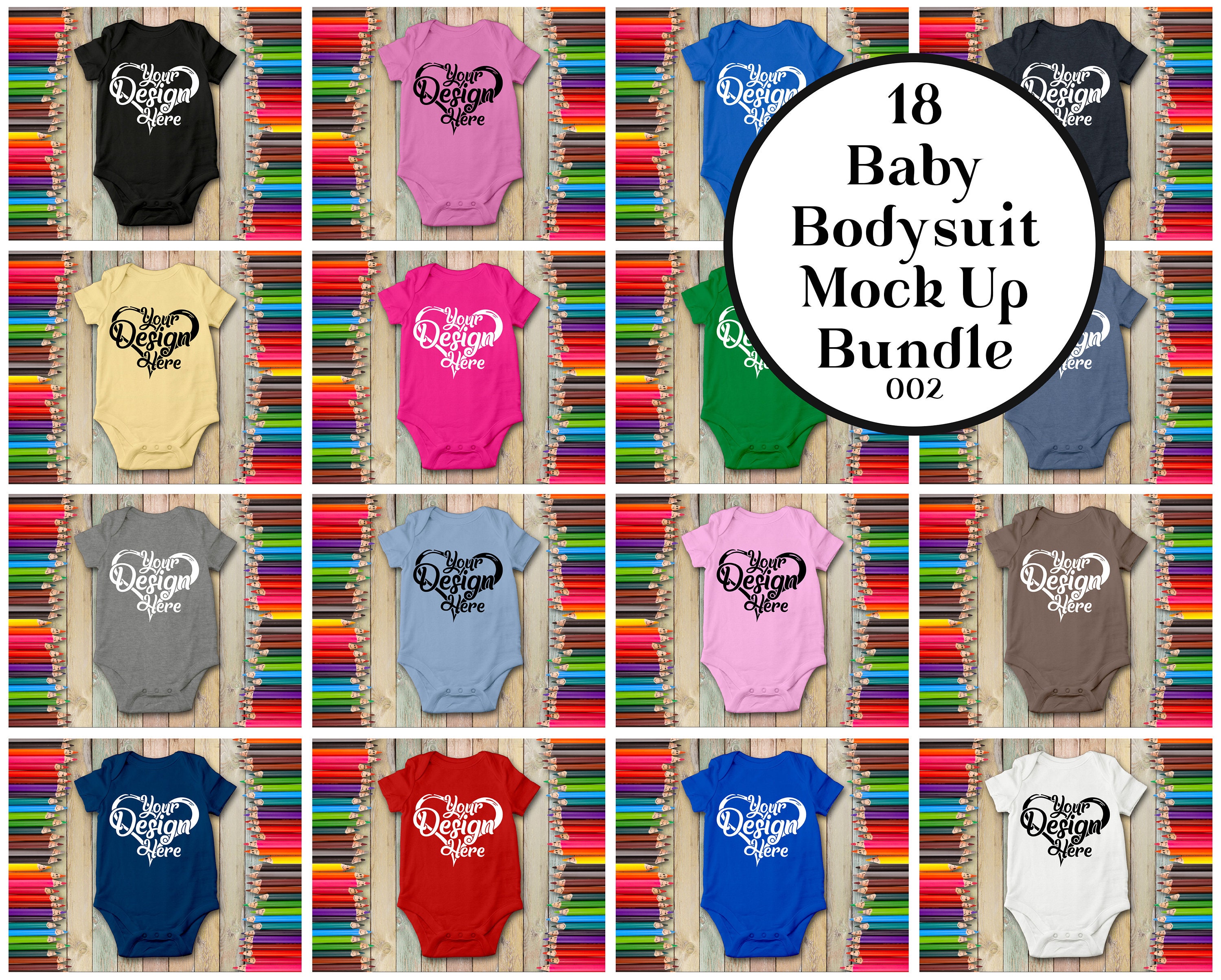 Download Bodysuit Mock Up Bundle Babygrow Mockup Bundle Baby Bodysuit Etsy