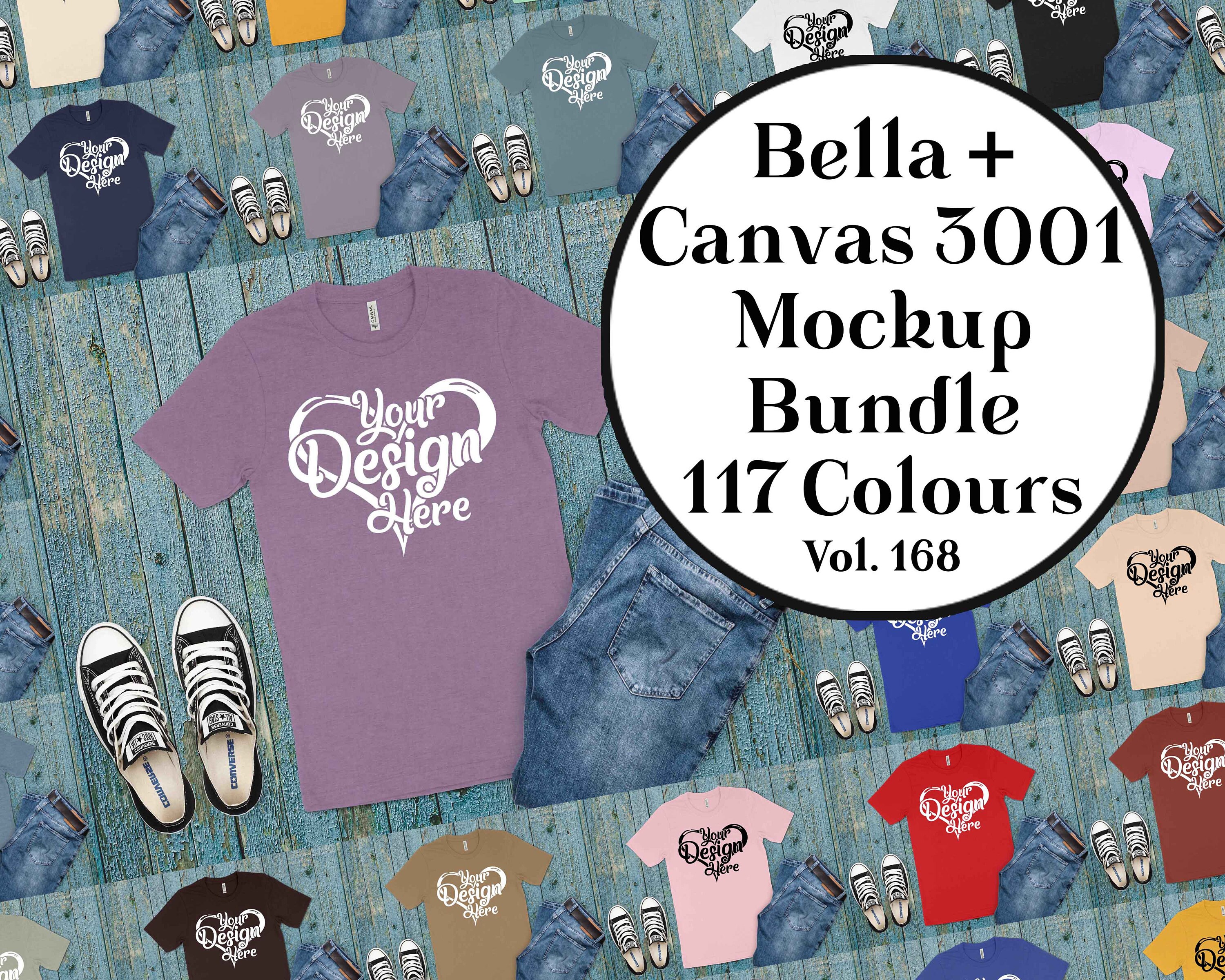 Bella Canvas 3001 T Shirt Mockup Bundle Massive 117 Colours Etsy