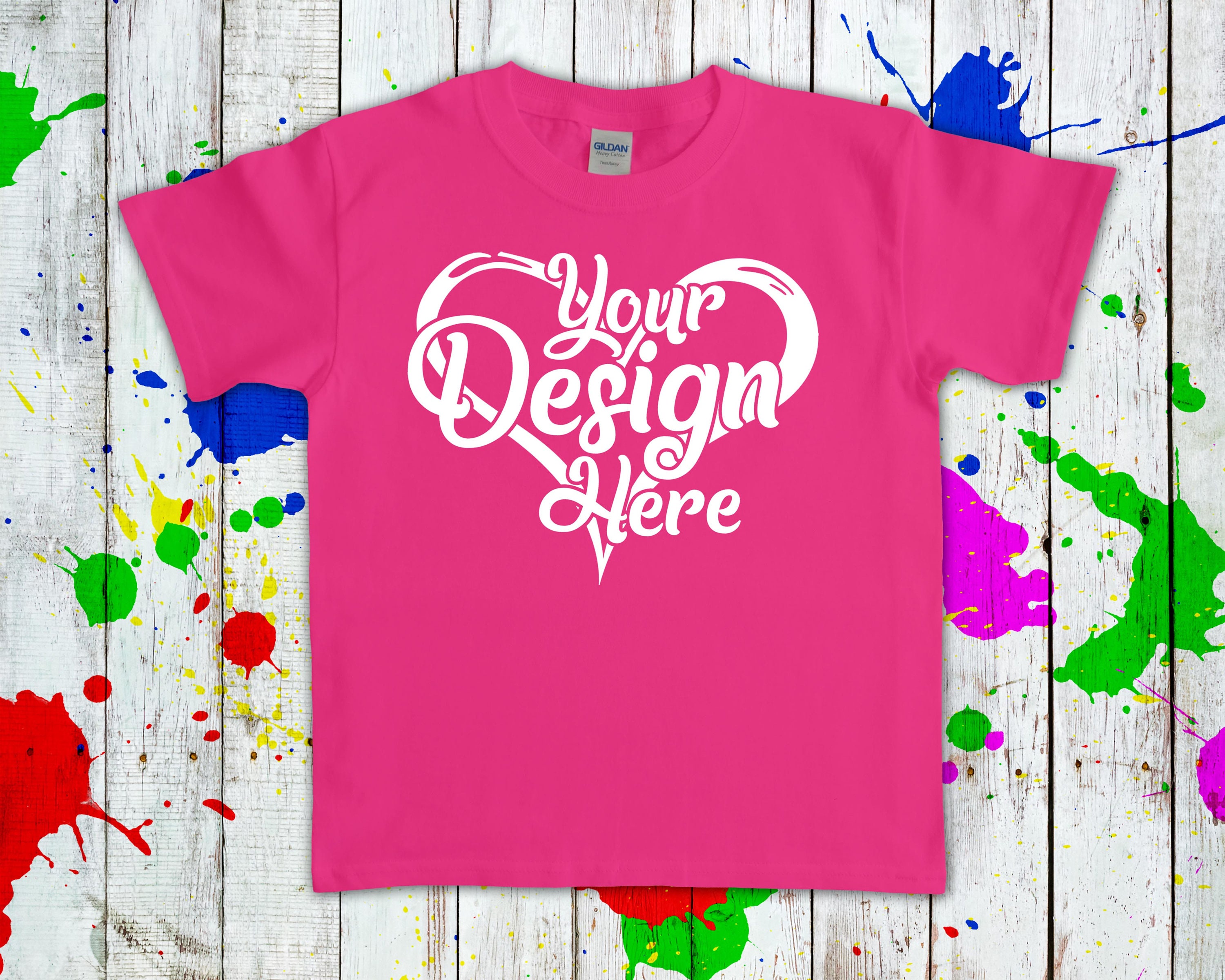 Download Gildan Youth T-Shirt Mockup Bundle 33 Colours Gildan Youth ...