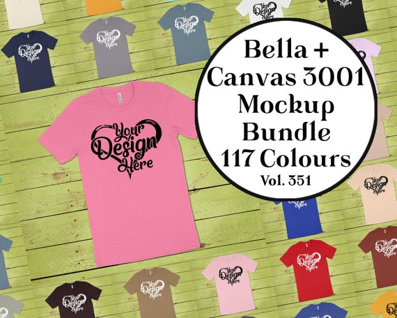 Bella Canvas 3001 Mockup T Shirt Bundle 117 Colors Bella Etsy