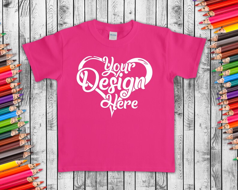 Download Gildan Youth T-Shirt Mockup Bundle 51 Colours Gildan Youth ...