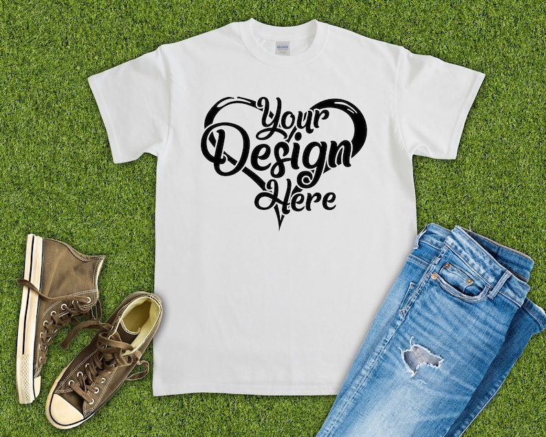 Download Gildan Heavy T-Shirt Mockup Bundle 33 Colours Gildan 5000 ...