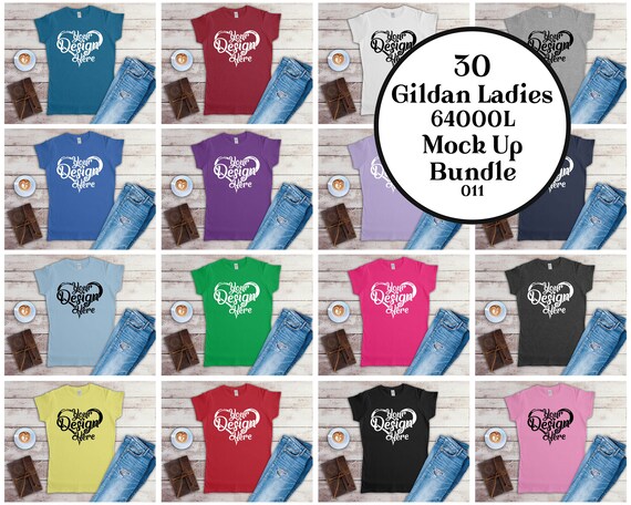 Download Gildan Softstyle 64000l Ladies T Shirt Mockup Bundle Etsy