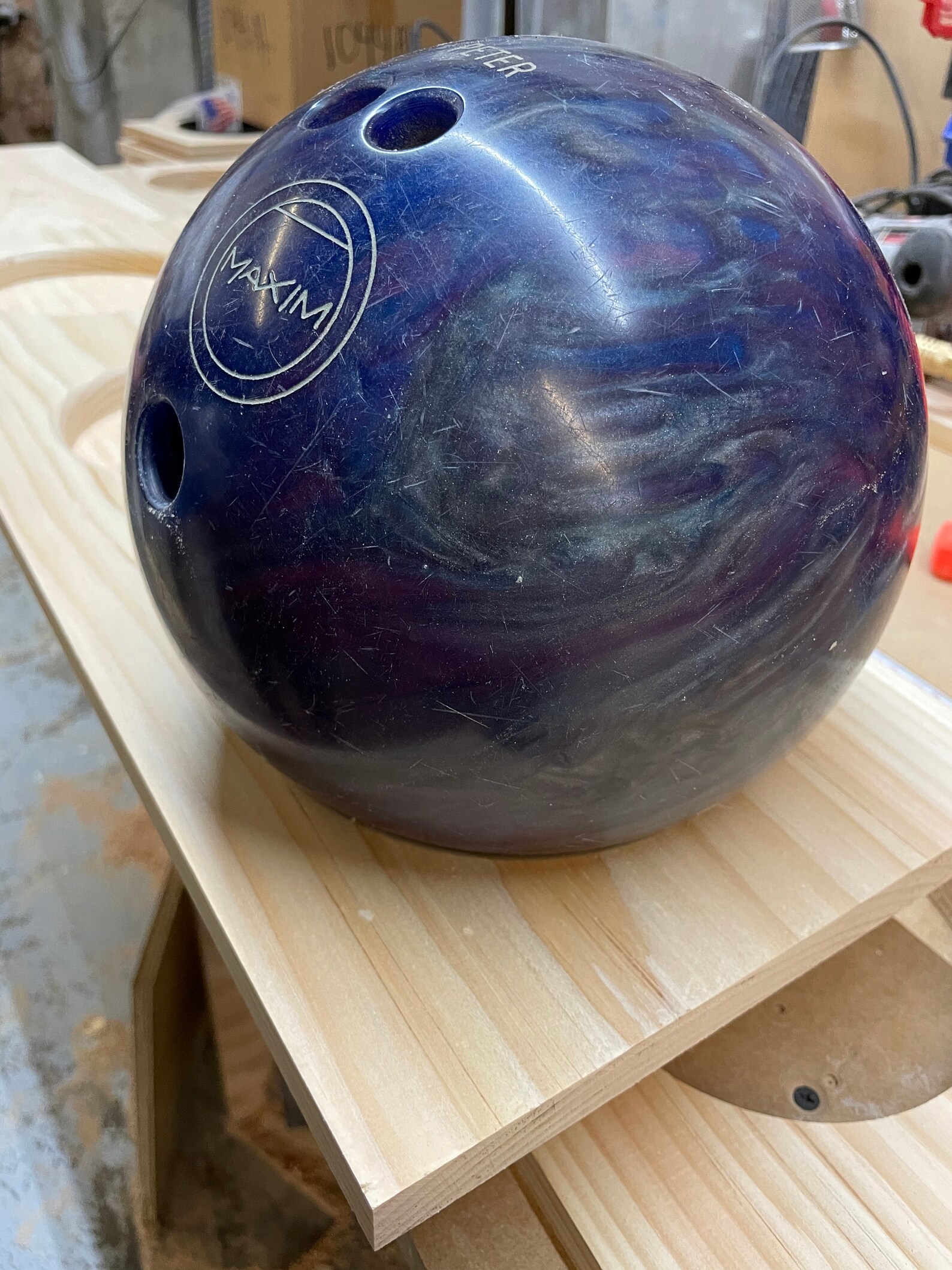 Unfinished Solid Wood Bowling Balls Rack Storage Organizer Etsy