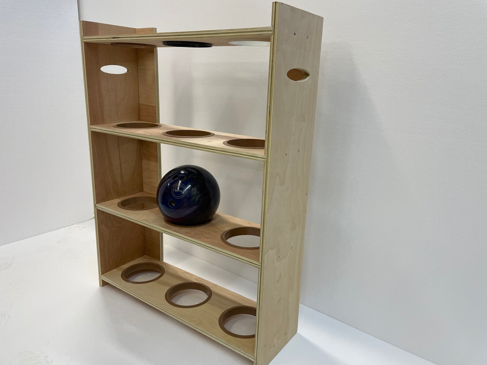 Unfinished Solid Wood Bowling Balls Rack Storage Organizer Etsy Canada