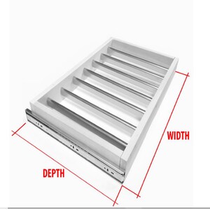 4 Inches High Drying Racks Unfinished Unassembled solid Pine wood, Soft Close Slides, Choose your size, Parallel To countertop. image 3