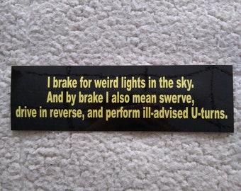 UFO aliens original bumper sticker