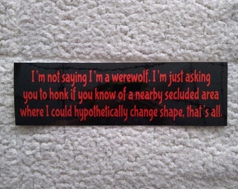 Werewolf original bumper sticker
