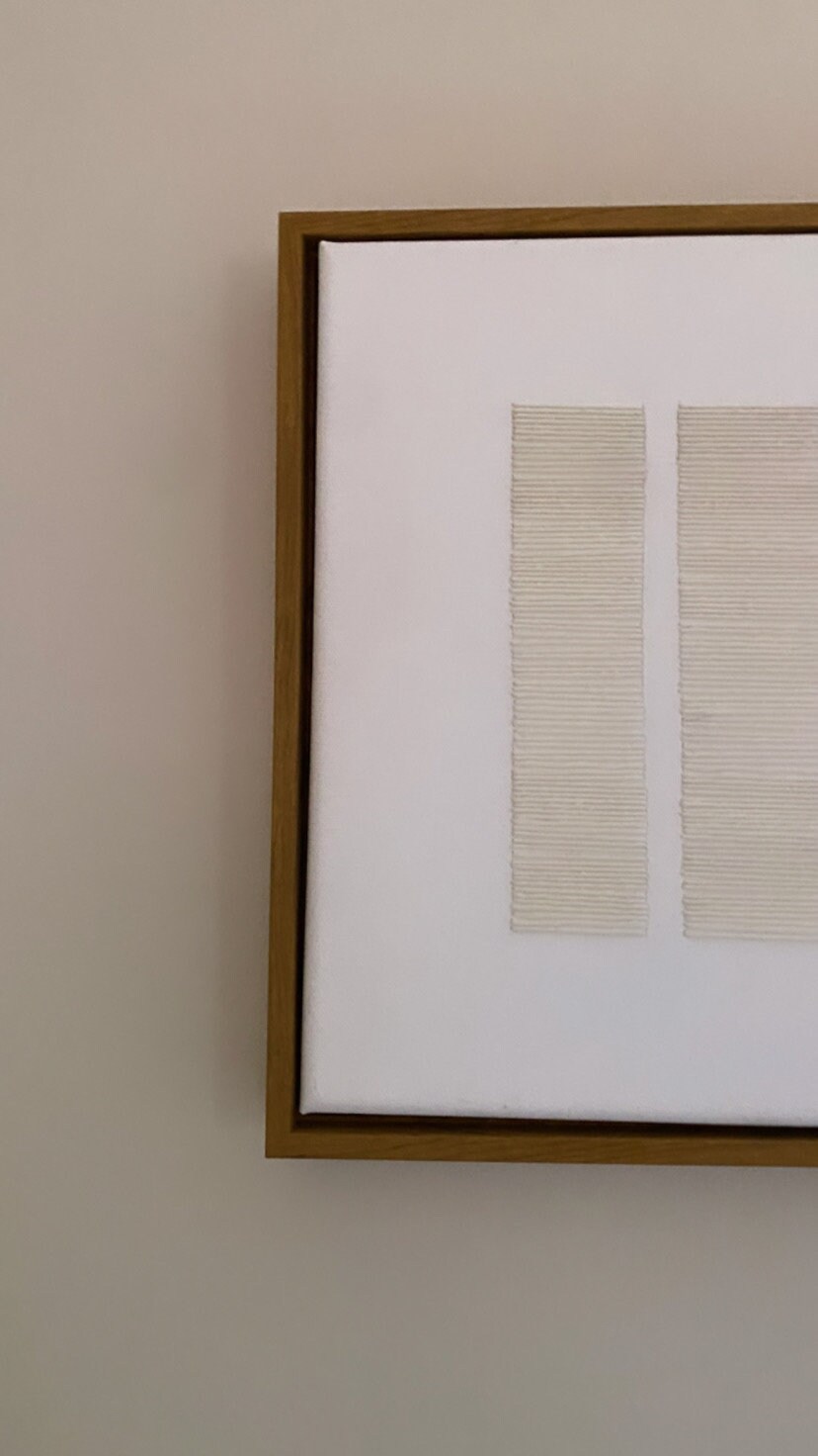 View of Textured Hand Embroidered Minimalist Wall Art - Etsy