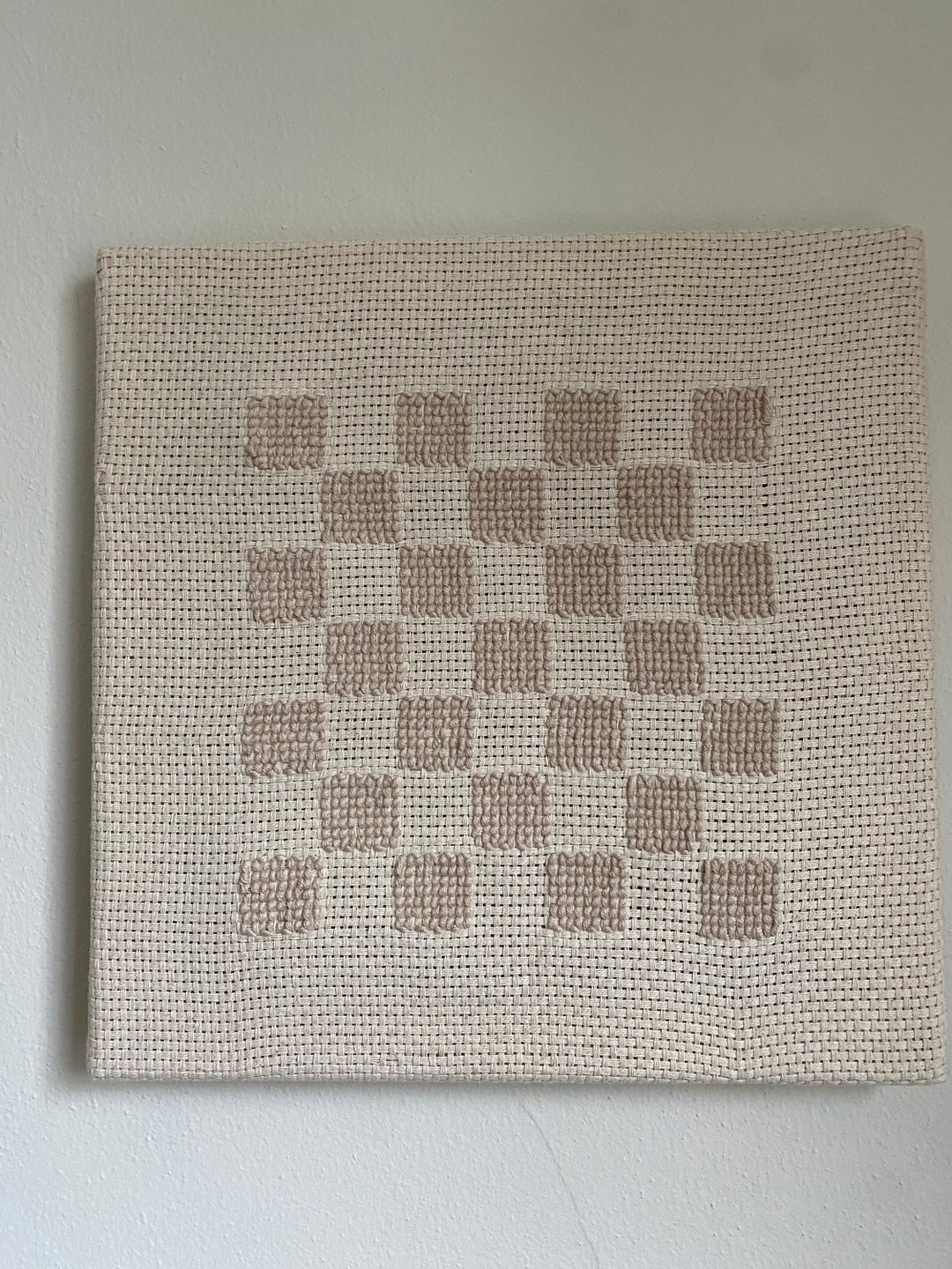 Checkers Textile Wall Art/linen Wall Decor/abstract Art/ Minimal Woven