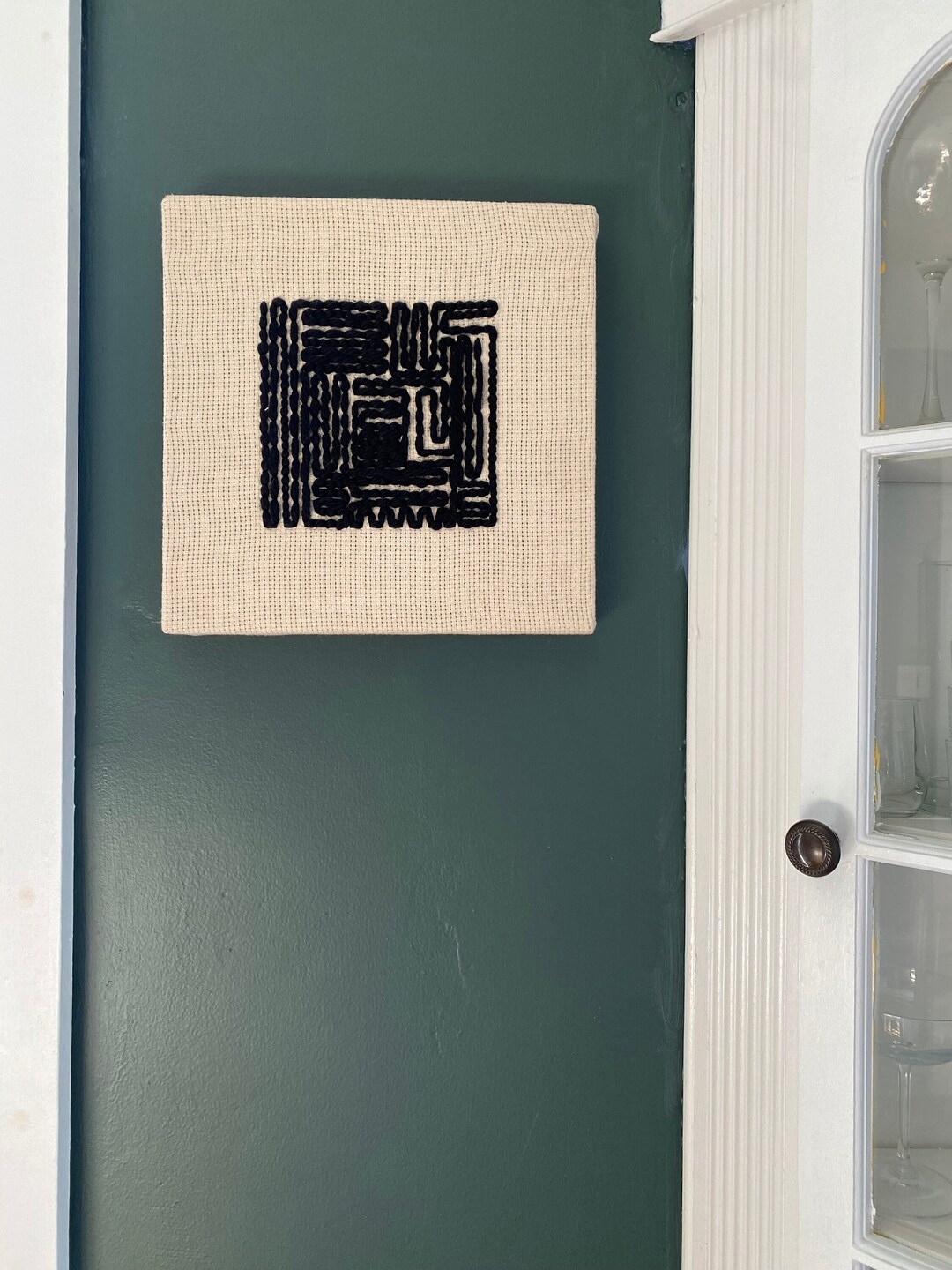 Maze Textile Wall Art/linen Wall Decor/abstract Art/ Minimal Woven Art