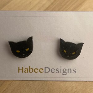 Tiny Black Cat Earrings | Handmade Earrings | Handmade gift