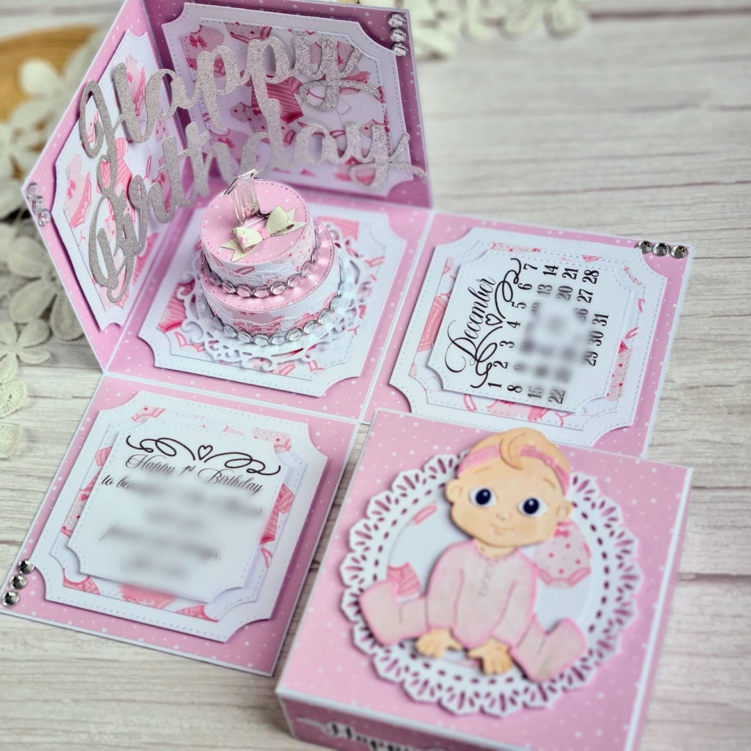 Personalized 1st Birthday Exploding Box Card: Baby Keepsake - Etsy