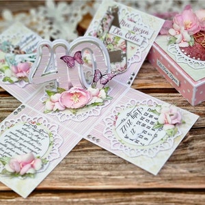 Personalisierte Geburtstagsbox 18 20 30 40 50 60 Geburtstag, spezielle Karte Mama Oma Tochter Frau Schwester auf Ihrem Geburtstagsgeschenk blumige