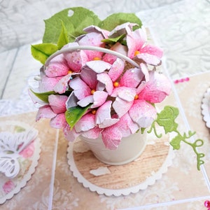 Geburtstagskarte - Explosionsbox Geburtstag - Blumenkarte - Geburtstagskarte - Handgemachte Blumenbox - Geschenk für Mama - Muttertagskarte