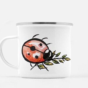 Ladybug Watercolor Personalized Mug