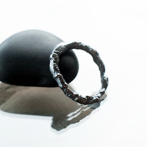 organically shaped silver ring, black silver ring, oxidised silver ring, rustic silver ring, fused silver ring, gift for him, gift for her,