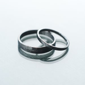 wedding bands set,sterling silver weddings bands,oxidised silver wedding bands,rustic wedding bands,reticulated,gift for her, gift for him,