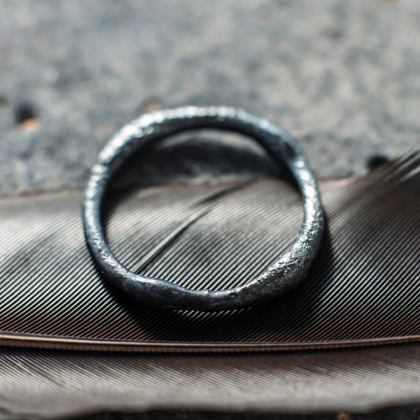 dainty fused ring, fused silver ring, melted silver ring, unique silver ring, stack silver ring, rustic silver ring, boho silver ring,