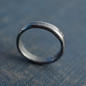 organically shaped, assimetrical, fused silver ring, organic silver ring, rustic silver ring, black silver ring, gift for him, gift for her,
