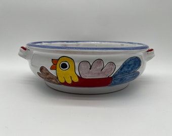 Nino Parrucca Italian Ceramic Salad Bowl | Hand-painted Seascape