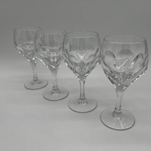 Vintage Altlantis Evora Crystal Cut Wine Glasses