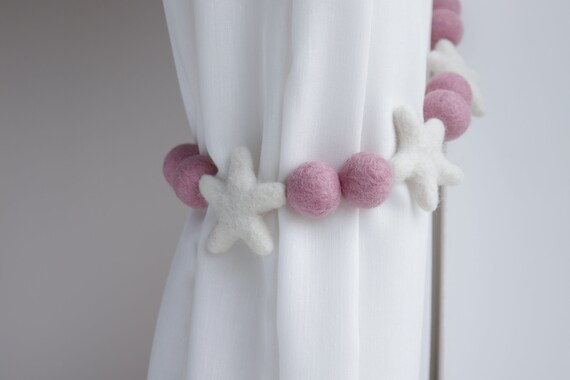Pink Star Curtain Tie Back Nursery Curtain Tie Backs Etsy