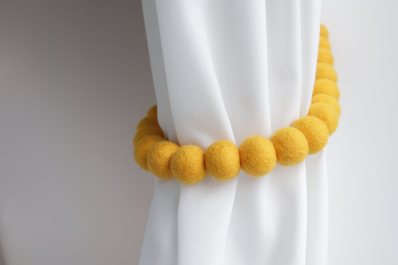 Yellow Curtain Tie Backs Curtain Holdbacks Nursery Curtain Etsy