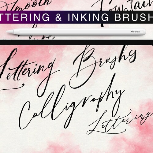 Brushy Lettering Procreate Brush Ipad Pro Digital Calligraphy Etsy