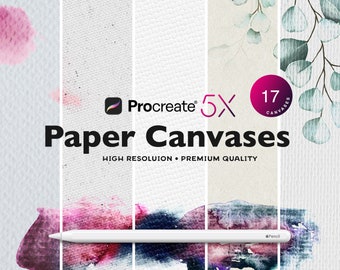 Procreate Paper Canvas Textures: Watercolor Backgrounds (Digital Download)