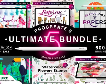 600+ Procreate Brushes & Stamps Bundle