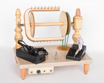 Electric Spinning Wheel Machine For Fluffy Wool and Art Yarn Handmade Elektrisches Spinnrad Gift