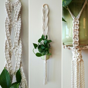 Modern Macrame Wall Plant Hanger, minimalist decor, Boho style, dorm gift for her, indoor urban garden, Mother's Day gift, realtor closing