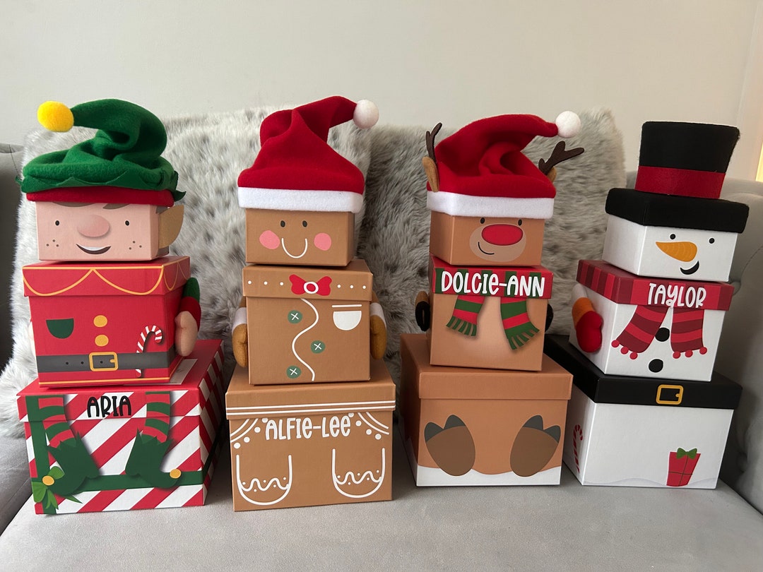 Kids Christmas Eve Box Personalized Customized Stacking Gift Boxes