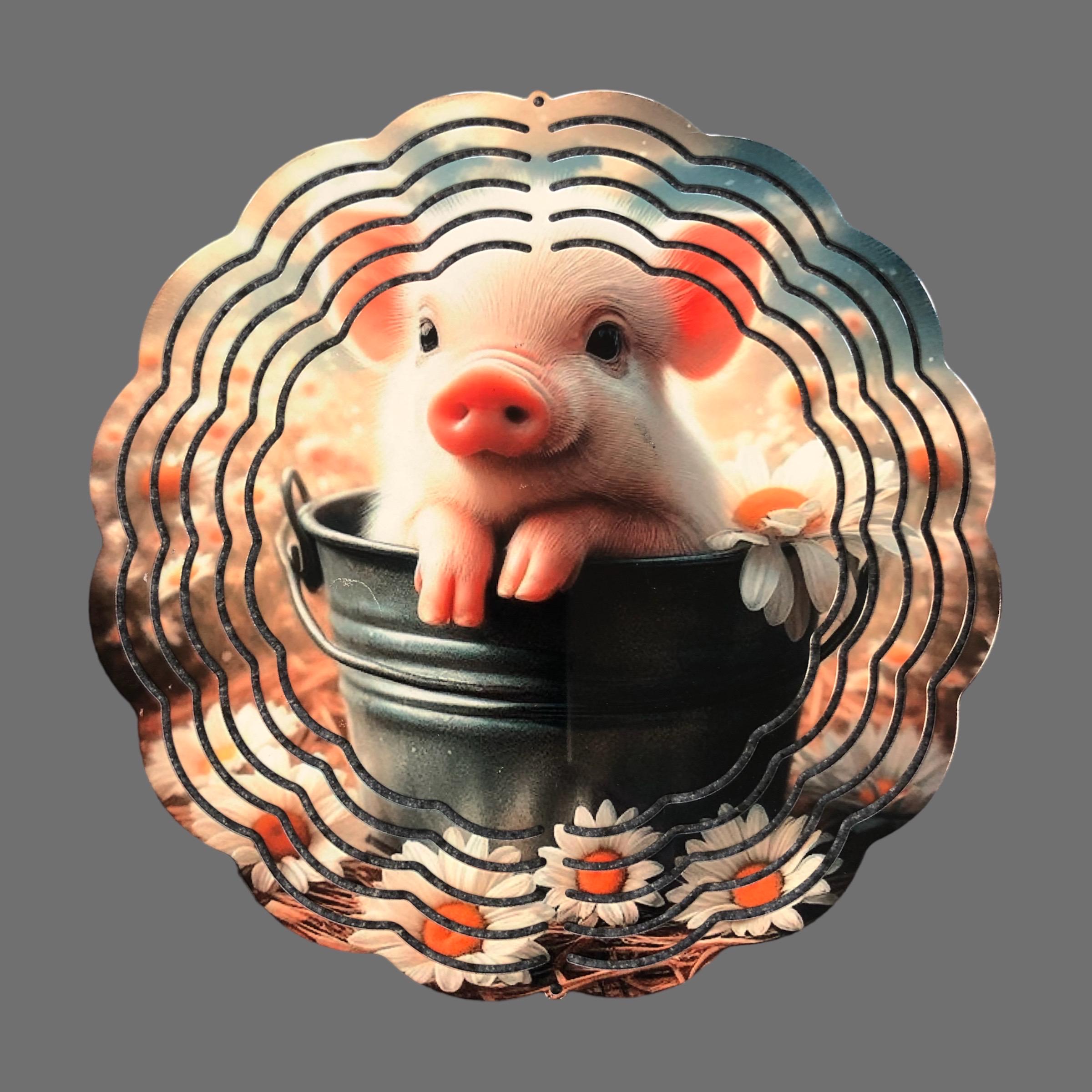 Piglet/ Pig Wind Spinner- 8 Inch Double Sided Aluminum MULTIPLE DESIGNS!! Great for Yard Art Gardens  Outdoor Decoration Perfect Gift Idea